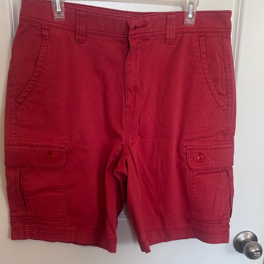 St. John's Bay Men's Bold Red Cargo Shorts
